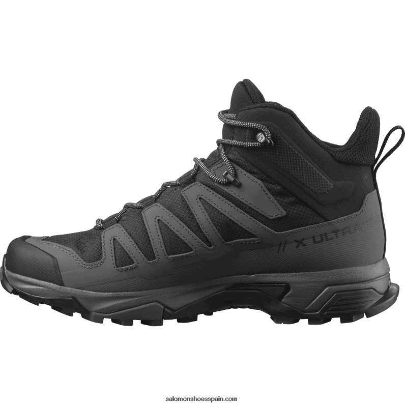 botas de montaña para hombre - x ultra 4 mid wide gore-tex Salomon 00B0PZ42 negro/imán/azul perla