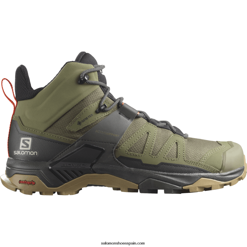 botas de montaña para hombre - x ultra 4 mid wide gore-tex Salomon 00B0PZ43 verde liquen profundo/turba/kelp