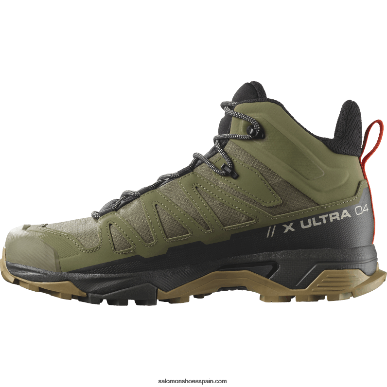 botas de montaña para hombre - x ultra 4 mid wide gore-tex Salomon 00B0PZ43 verde liquen profundo/turba/kelp