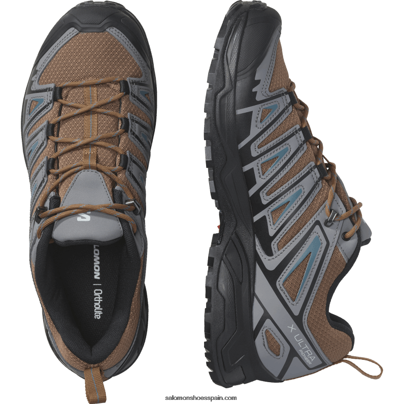 zapatillas de senderismo para hombre - x ultra pioneer aero Salomon 00B0PZ20 toffee/tono tranquilo/azul ánade real