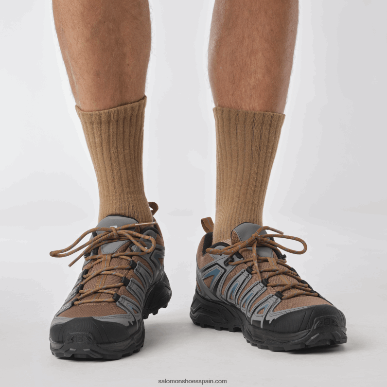 zapatillas de senderismo para hombre - x ultra pioneer aero Salomon 00B0PZ20 toffee/tono tranquilo/azul ánade real