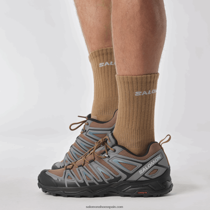 zapatillas de senderismo para hombre - x ultra pioneer aero Salomon 00B0PZ20 toffee/tono tranquilo/azul ánade real