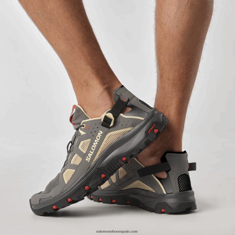 zapatos de agua para hombre - techamphibian 5 Salomon 00B0PZ3 peltre/polilla/rojo fuego