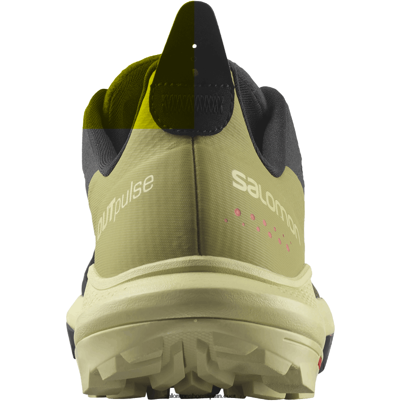 zapatos de senderismo para hombre - outpulse Salomon 00B0PZ28 negro/verde puerro/rojo amapola