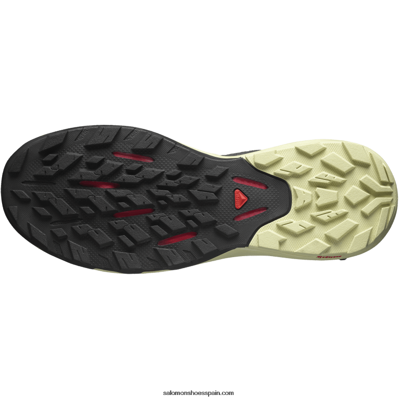 zapatos de senderismo para hombre - outpulse Salomon 00B0PZ28 negro/verde puerro/rojo amapola
