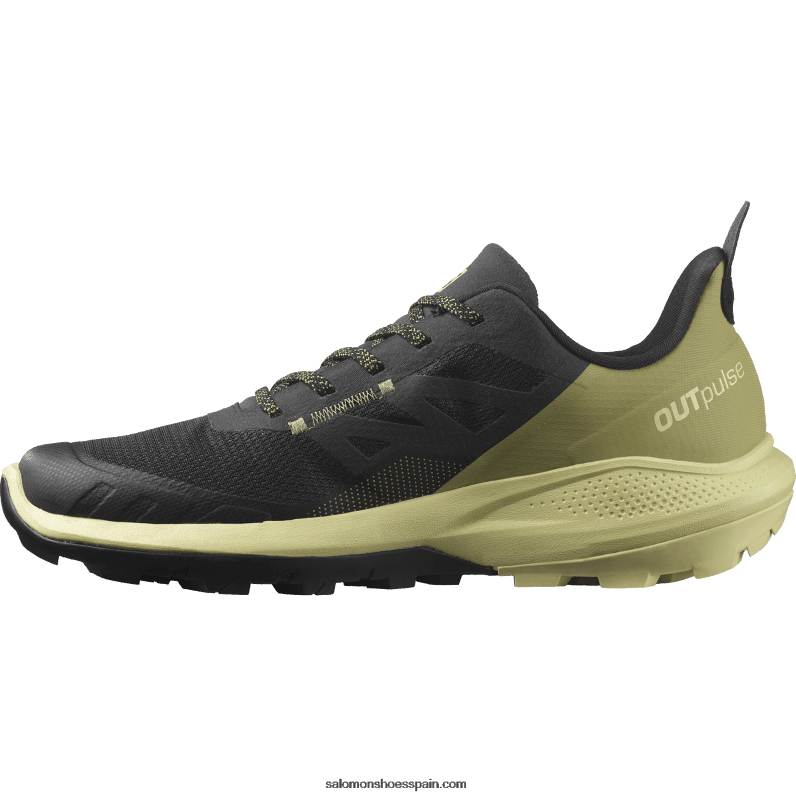 zapatos de senderismo para hombre - outpulse Salomon 00B0PZ28 negro/verde puerro/rojo amapola