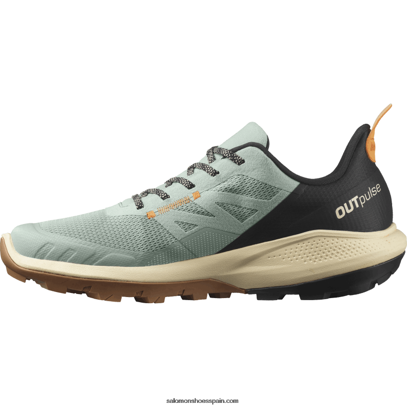 zapatos de senderismo para hombre - outpulse Salomon 00B0PZ29 hierro forjado/arena blanqueada/naranja vibrante