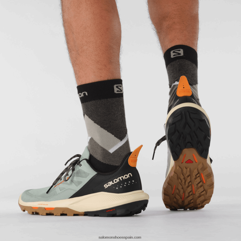 zapatos de senderismo para hombre - outpulse Salomon 00B0PZ29 hierro forjado/arena blanqueada/naranja vibrante