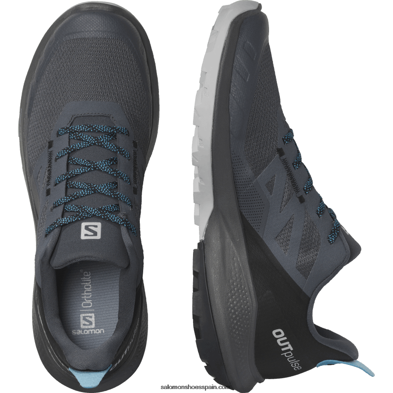 zapatos de senderismo para hombre - outpulse Salomon 00B0PZ30 ébano/negro/azul argel