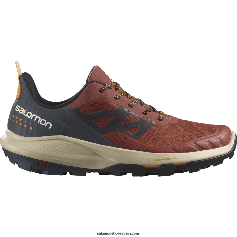 zapatos de senderismo para hombre - outpulse gore-tex Salomon 00B0PZ45 henna quemada/tinta china/cúrcuma