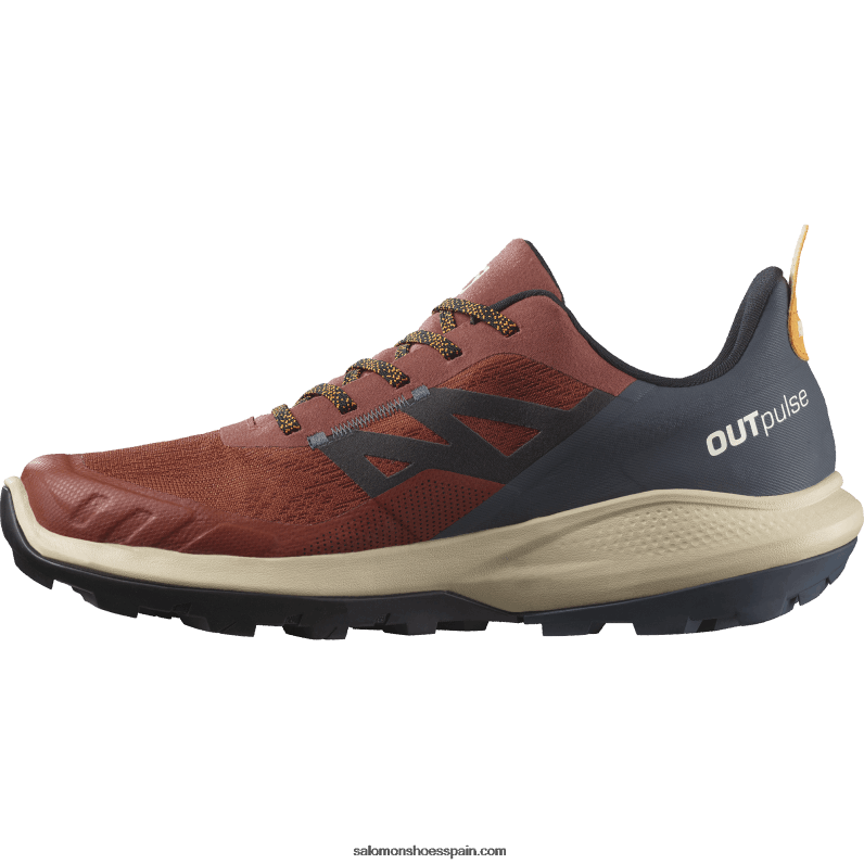 zapatos de senderismo para hombre - outpulse gore-tex Salomon 00B0PZ45 henna quemada/tinta china/cúrcuma