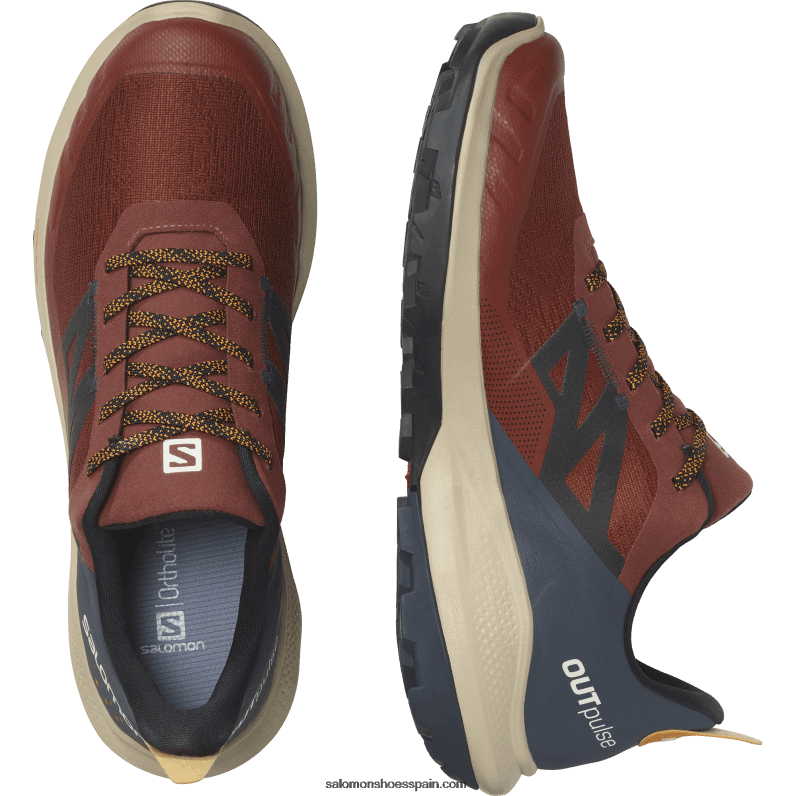 zapatos de senderismo para hombre - outpulse gore-tex Salomon 00B0PZ45 henna quemada/tinta china/cúrcuma