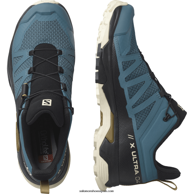 zapatos de senderismo para hombre - x ultra 4 Salomon 00B0PZ25 azul ánade real/arena blanqueada/marrón bronce