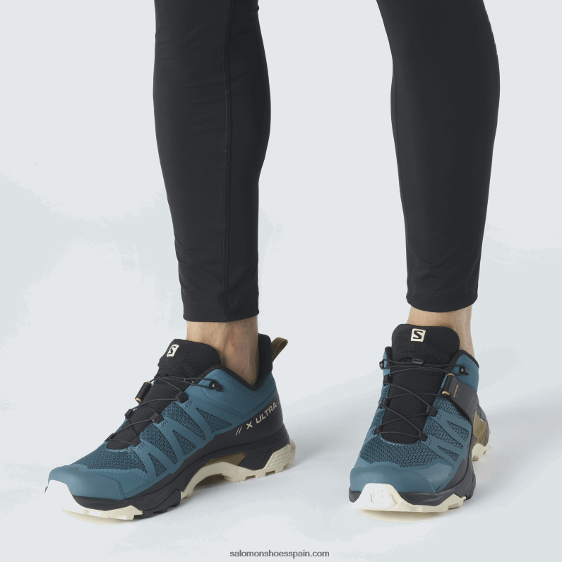 zapatos de senderismo para hombre - x ultra 4 Salomon 00B0PZ25 azul ánade real/arena blanqueada/marrón bronce