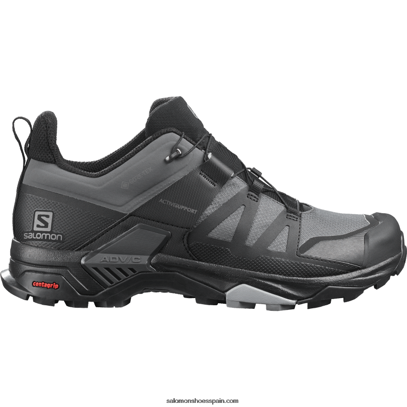 zapatos de senderismo para hombre - x ultra 4 wide gore-tex Salomon 00B0PZ41 imán/negro/monumento