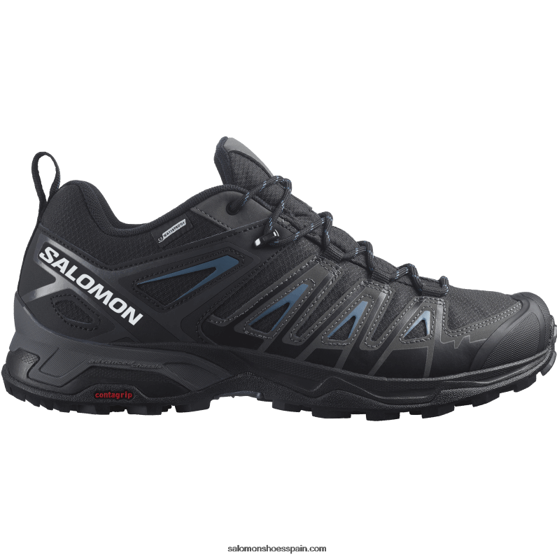 zapatos de senderismo para hombre - x ultra pioneer clima impermeable Salomon 00B0PZ38 negro/imán/azul acero