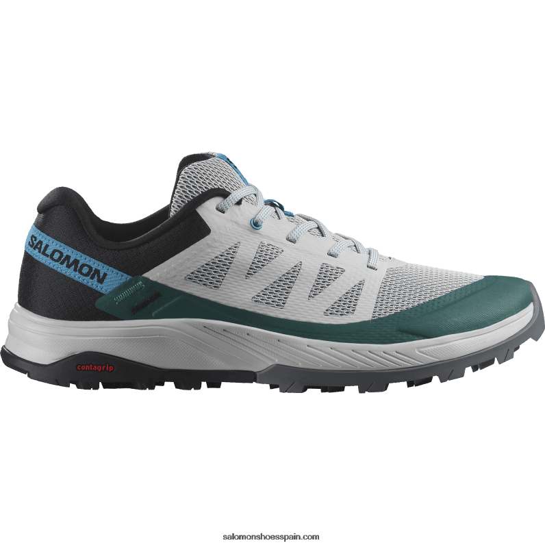 zapatos de senderismo para hombres - outrise Salomon 00B0PZ23 roca lunar/negro/azul argel