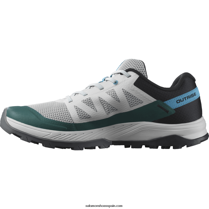 zapatos de senderismo para hombres - outrise Salomon 00B0PZ23 roca lunar/negro/azul argel