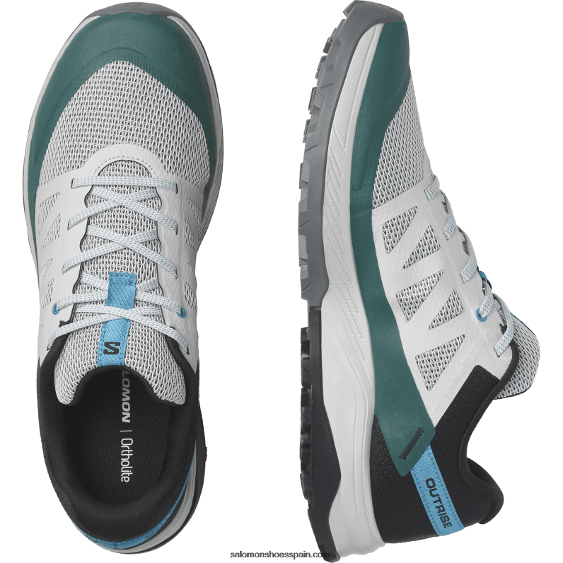 zapatos de senderismo para hombres - outrise Salomon 00B0PZ23 roca lunar/negro/azul argel