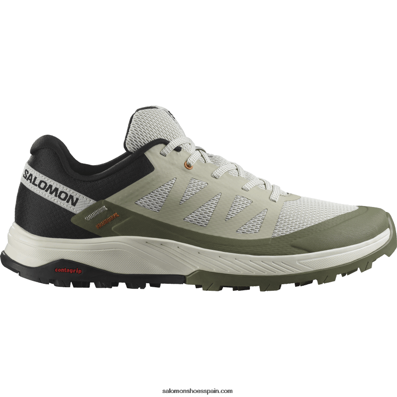 zapatos de senderismo para hombres - outrise Salomon 00B0PZ24 gris musgo/verde liquen profundo/almendra dulce