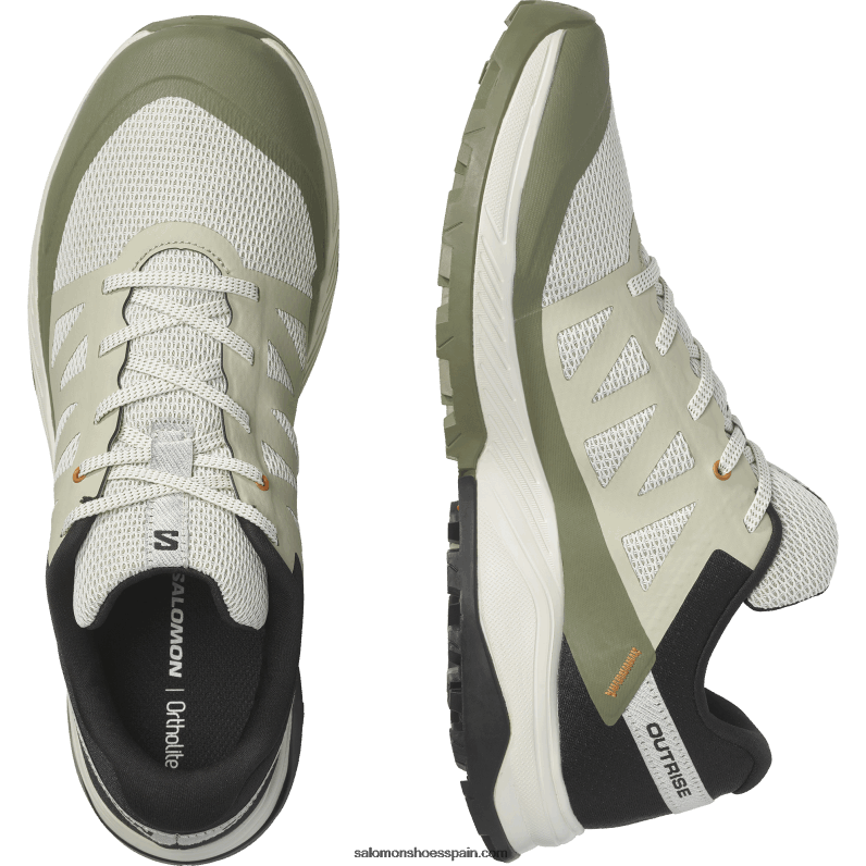 zapatos de senderismo para hombres - outrise Salomon 00B0PZ24 gris musgo/verde liquen profundo/almendra dulce