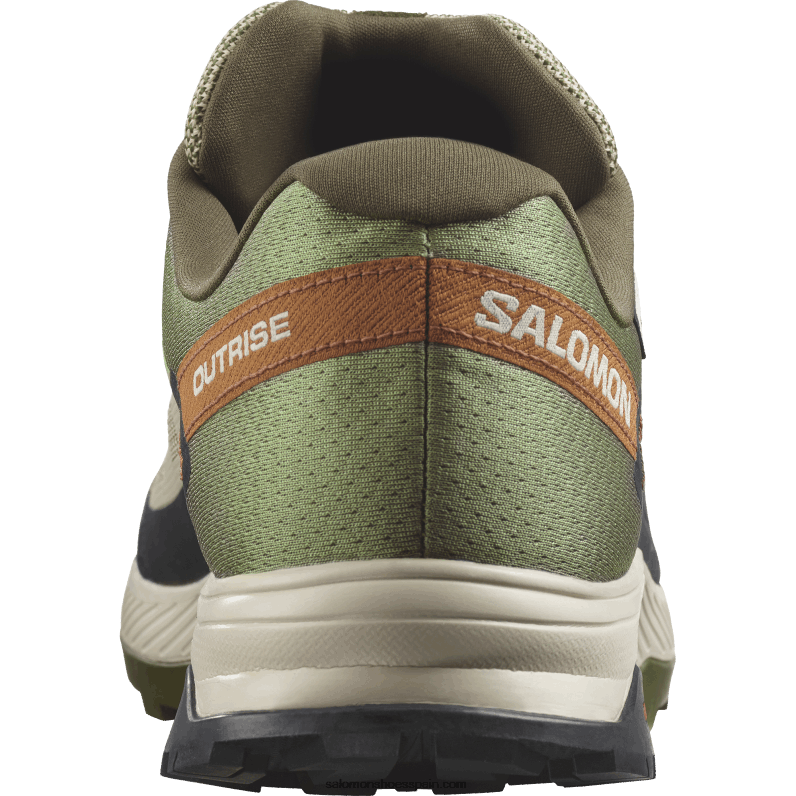 zapatos de senderismo para hombres - outrise clima impermeable Salomon 00B0PZ54 gris musgo/noche oliva/almendra dulce