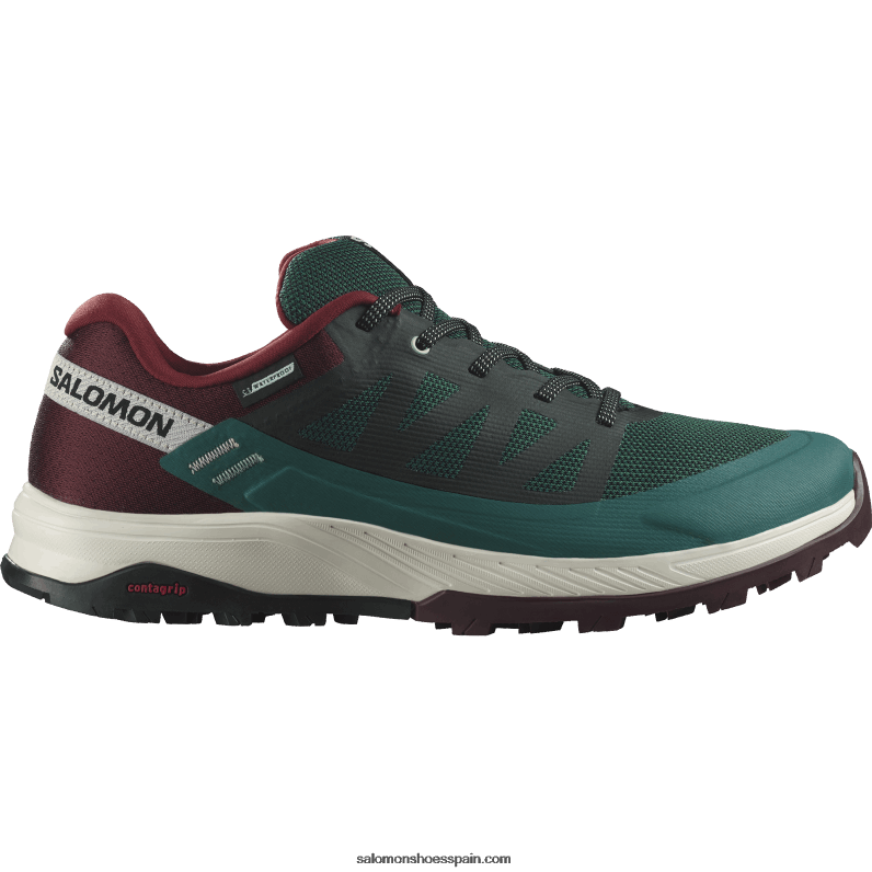 zapatos de senderismo para hombres - outrise clima impermeable Salomon 00B0PZ55 pino ponderosa/chocolate amargo/helado de vainilla