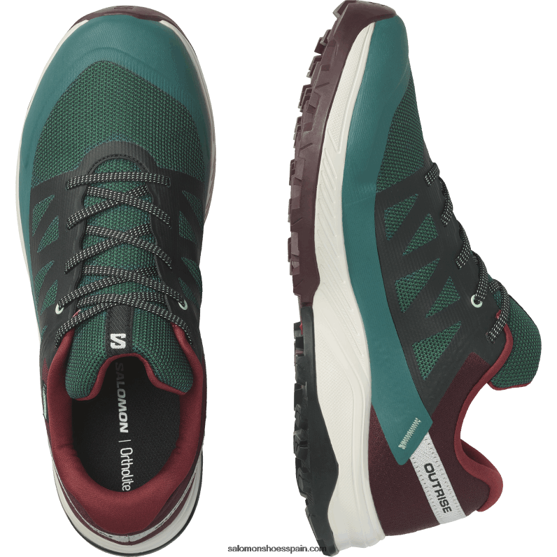 zapatos de senderismo para hombres - outrise clima impermeable Salomon 00B0PZ55 pino ponderosa/chocolate amargo/helado de vainilla