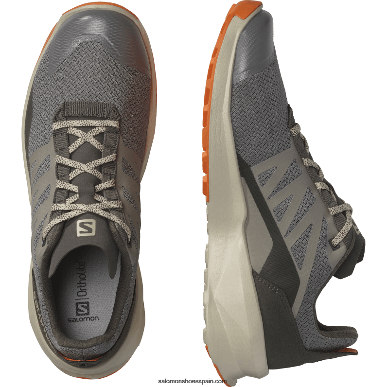 zapatos de senderismo para hombres - patrulla Salomon 00B0PZ48 peltre/gris pluma/ibis escarlata