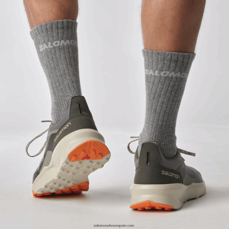 zapatos de senderismo para hombres - patrulla Salomon 00B0PZ48 peltre/gris pluma/ibis escarlata