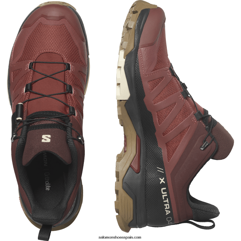 zapatos de senderismo para hombres - x ultra 4 gore-tex Salomon 00B0PZ15 henna quemada/negro/oro opaco