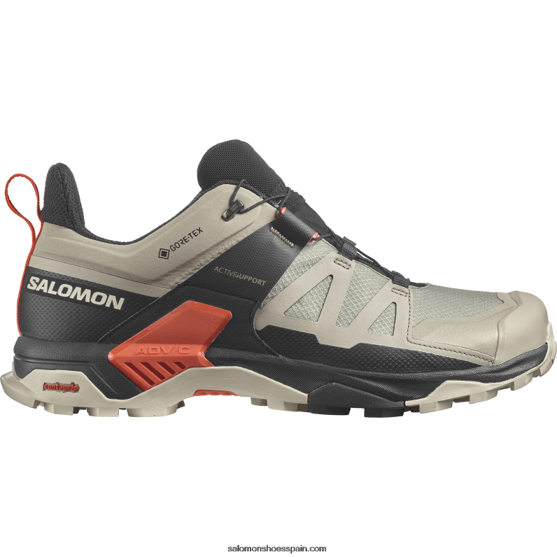 zapatos de senderismo para hombres - x ultra 4 gore-tex Salomon 00B0PZ18 caqui vintage/negro/tomate cherry