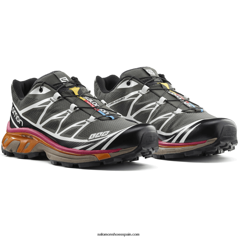 zapatillas sportstyle hombre - xt-6 recut Salomon 00B0PZ66 beluga/negro/naranja rojizo