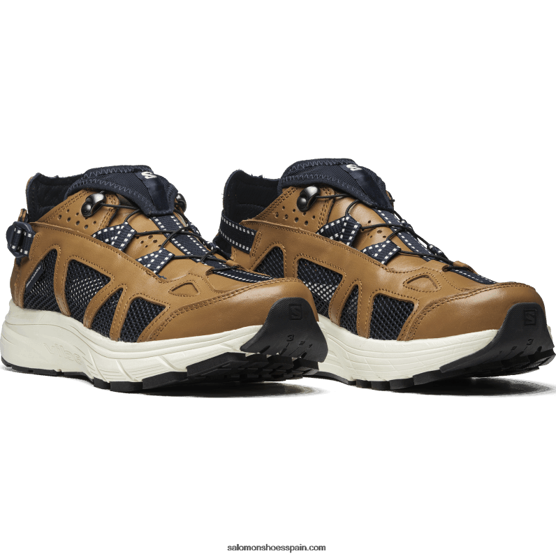 zapatos deportivos de hombre - cuero techsonic Salomon 00B0PZ177 goma/vainilla hielo/zafiro oscuro