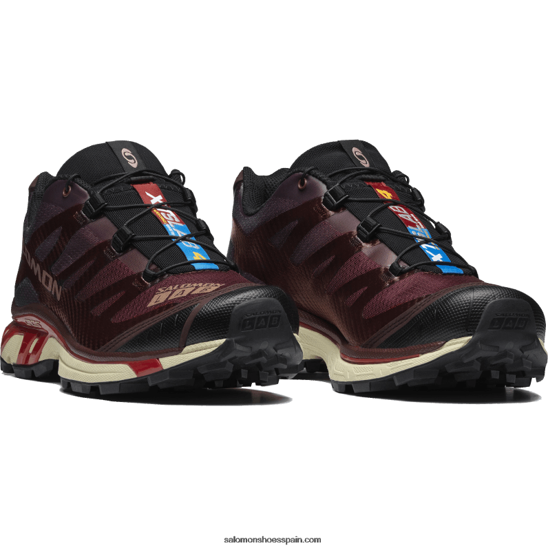 zapatos deportivos de hombre - xt-4 Salomon 00B0PZ219 chocolate amargo/mousse de moka/rojo fuego