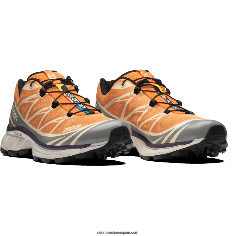zapatos deportivos de hombre - xt-6 Salomon 00B0PZ73 ante albaricoque/gris escarcha/mañana terciopelo