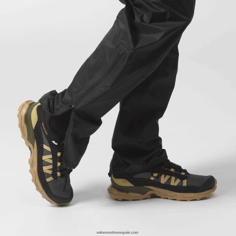 zapatos deportivos para hombres - refugio de cuero bajo Salomon 00B0PZ170 negro/kelp/verde puerro
