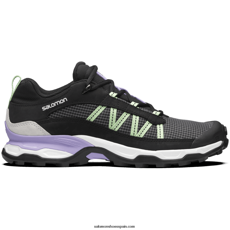 zapatos deportivos para hombres - refugio de cuero bajo Salomon 00B0PZ172 negro/blanco/pátina verde