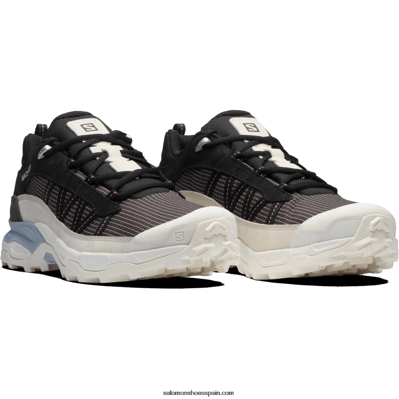 zapatos deportivos para hombres - refugio de cuero bajo Salomon 00B0PZ173 ciruela chocolate/hielo vainilla/azul zen
