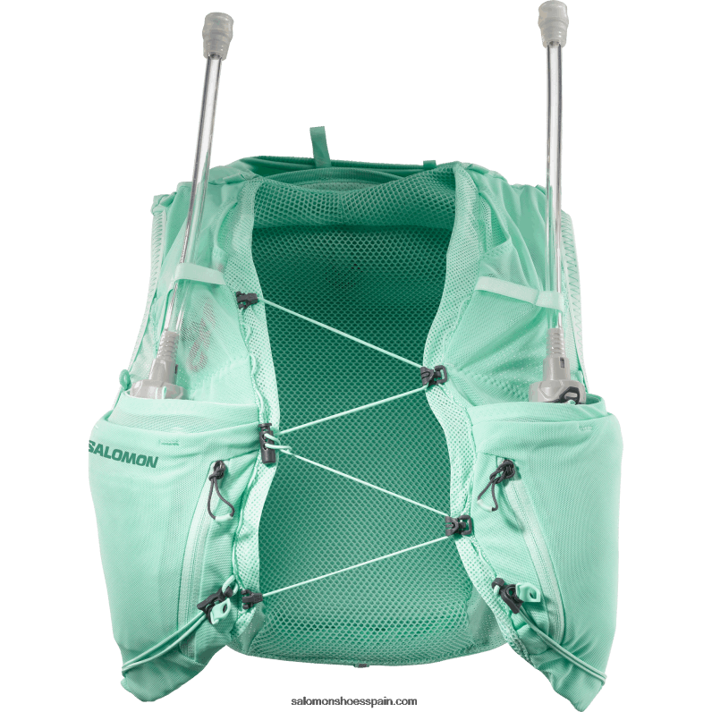 chaleco de running mujer con petacas incluidas - adv skin 5 Salomon 00B0PZ970 vidrio playa/ébano/azul piscina