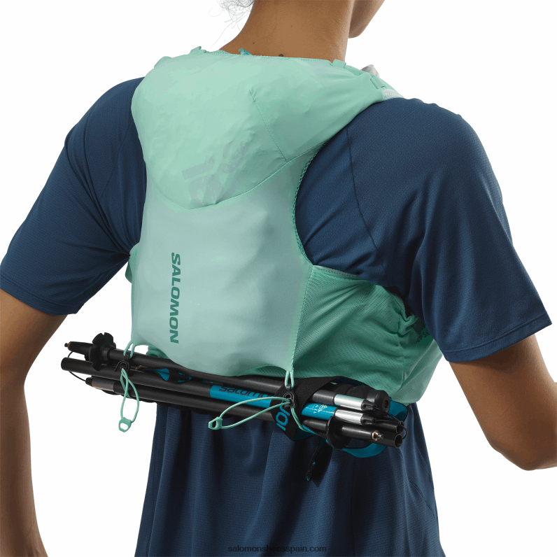 chaleco de running mujer con petacas incluidas - adv skin 5 Salomon 00B0PZ970 vidrio playa/ébano/azul piscina