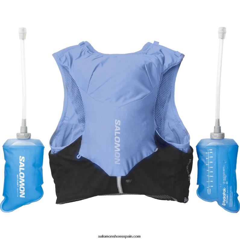 chaleco de running mujer con petacas incluidas - adv skin 5 Salomon 00B0PZ971 mansión inglesa/iris negro