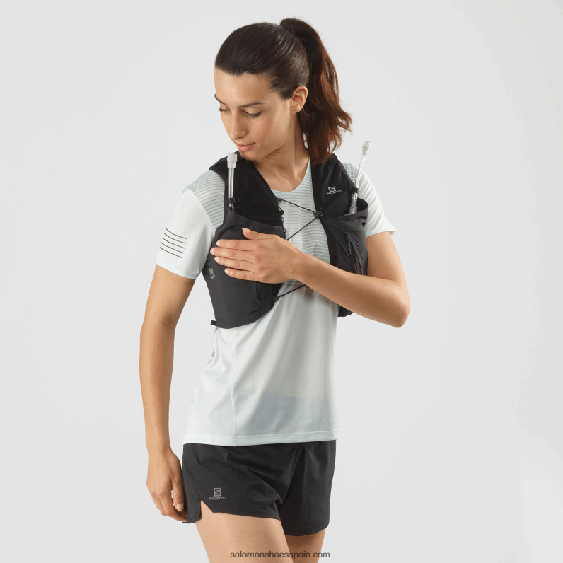 chaleco de running para mujer con petacas incluidas - sense pro 10 Salomon 00B0PZ979 negro/ébano
