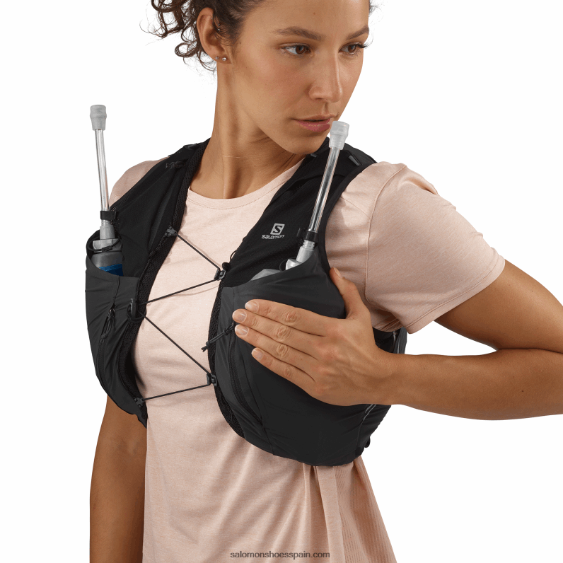 chaleco de running para mujer con petacas incluidas - sense pro 10 Salomon 00B0PZ979 negro/ébano