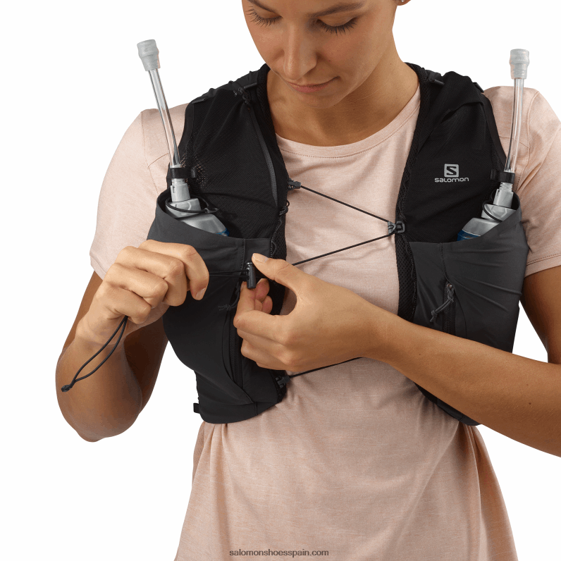 chaleco de running para mujer con petacas incluidas - sense pro 10 Salomon 00B0PZ979 negro/ébano