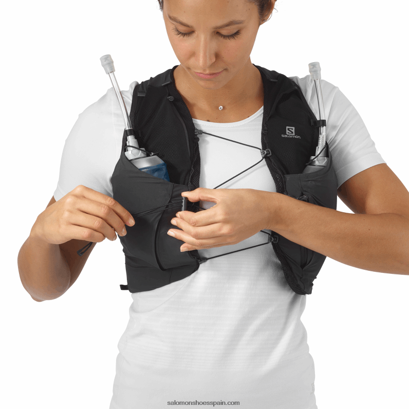 chaleco de running para mujer con petacas incluidas - sense pro 5 Salomon 00B0PZ976 negro/ébano