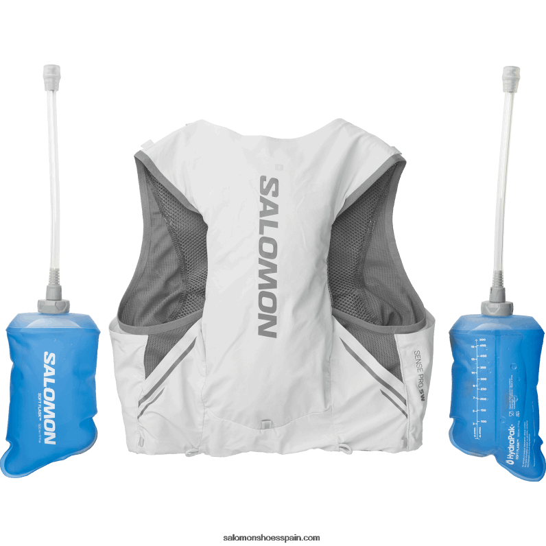 chaleco de running para mujer con petacas incluidas - sense pro 5 Salomon 00B0PZ977 hongo ostra/tono silencioso translúcido
