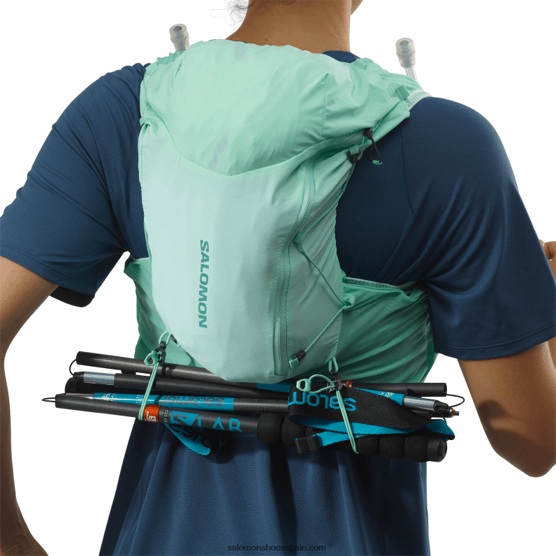 chaleco running mujer con petacas incluidas - adv skin 12 Salomon 00B0PZ965 vidrio playa/ébano/azul piscina