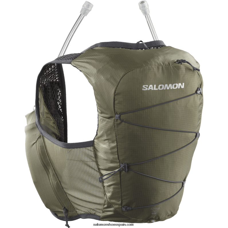 chaleco running mujer con petacas incluidas - piel activa 8 Salomon 00B0PZ981 verde oscuro/ébano