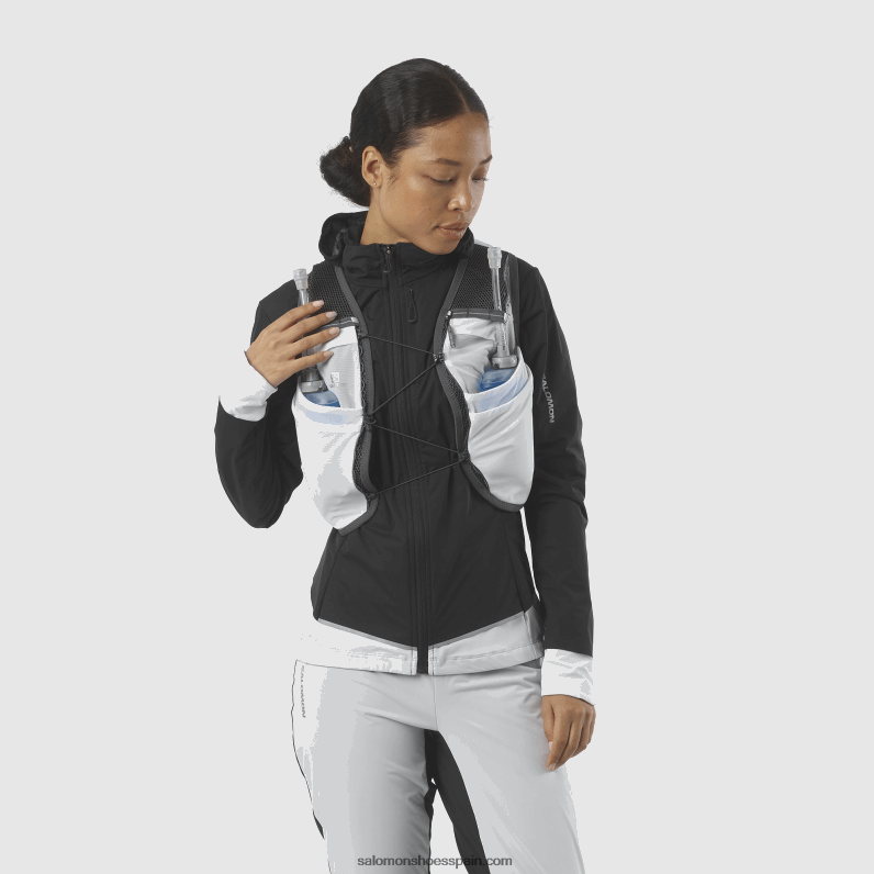chaleco running mujer con petacas incluidas - piel activa 8 Salomon 00B0PZ982 blanco/ébano